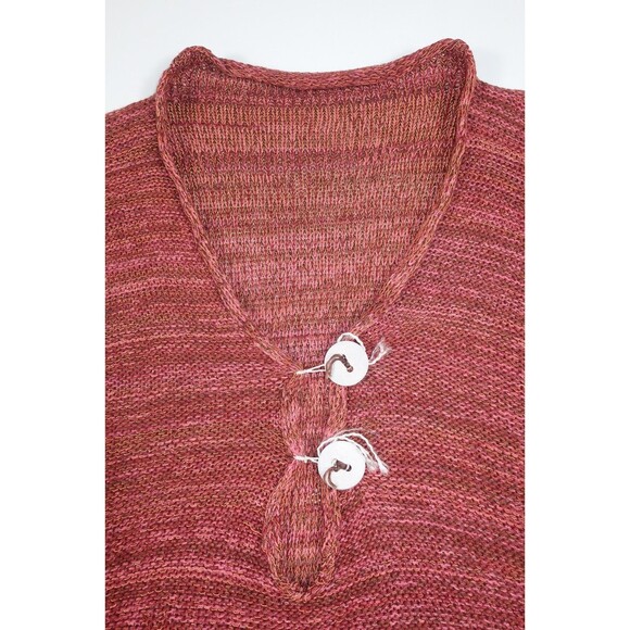 Skif Skifo Art-to-Wear Short Sleeve Handmade  Knit Sweater Merino Cotton Linen M - Picture 2 of 7